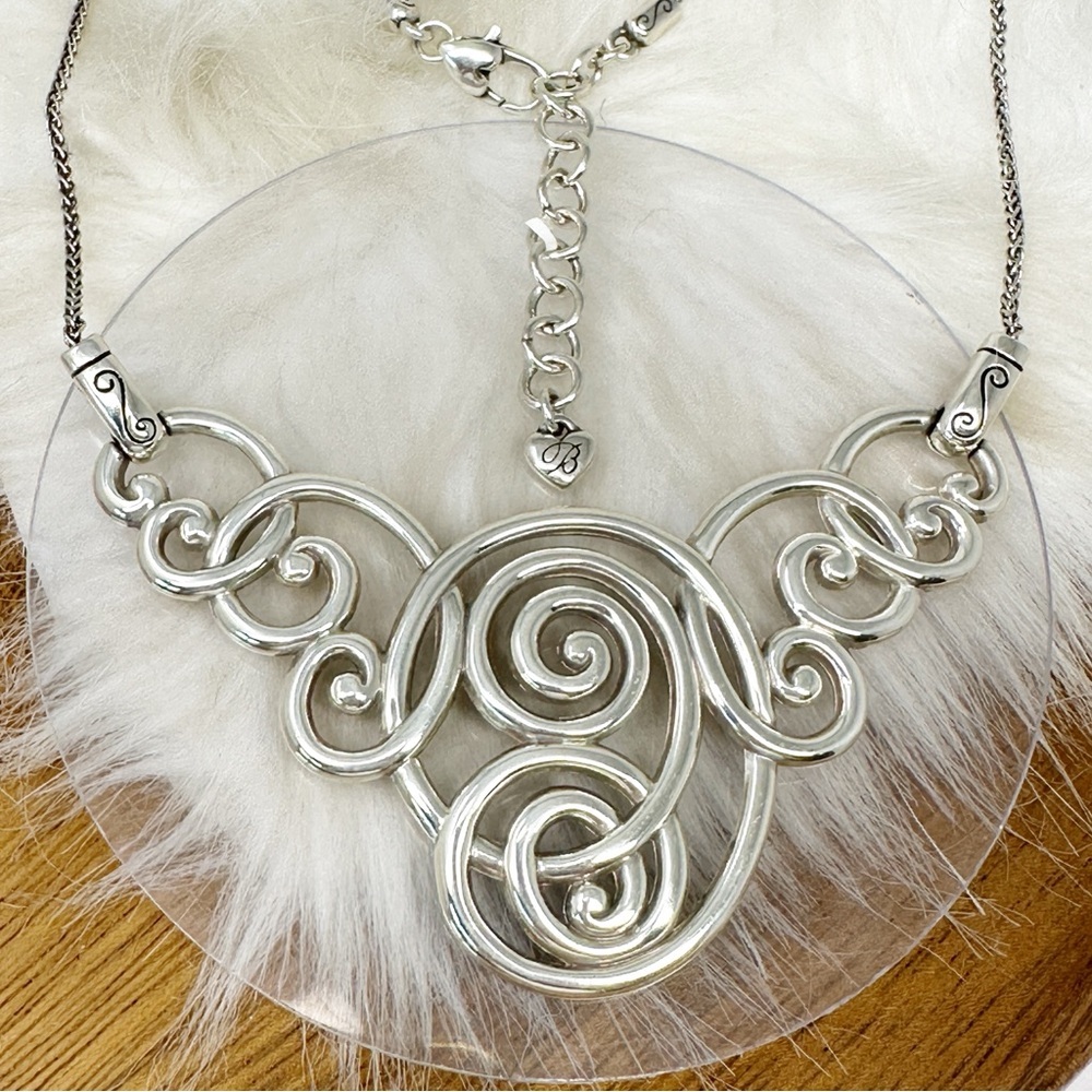 Brighton Open Scroll Statement Collar Necklace Si… - image 7